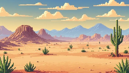 Desert Storm Pixelated Windy Landscape