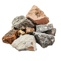 PNG Various rocks piled on a white background