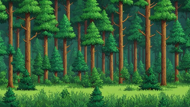 SaiPixel Pine Forest Digital Art Background
