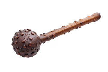 a wooden ball with water separated from white and transparent background
