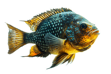 Fototapeta premium and its a fish white separated from white and transparent background