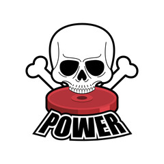 Skull lifting dumbbells in a bold black and white design for fitness enthusiasts and gym lovers