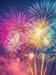 Obraz premium Fireworks in night sky