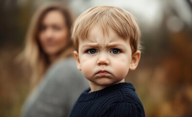 Observation of a busy and contemplative baby kid in a field; autumnal theme