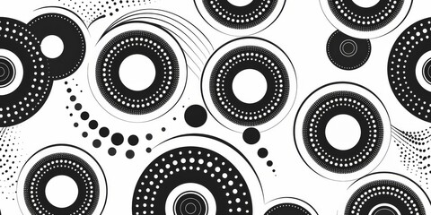 A stylish and elegant black and white circular pattern that is perfect for various contemporary design projects