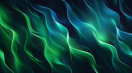 Fototapeta premium A mesmerizing and captivating blend of green and blue wave patterns, ideal for modern design and digital art forms