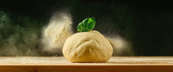 Pizza Dough Preparation, Kneading, Stretching, Close-Up, Traditional Process, Inviting