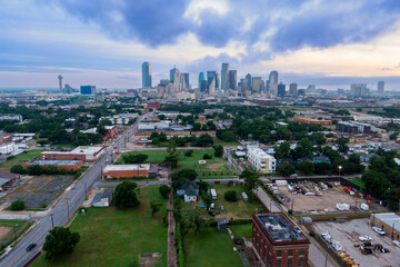 Sunset and stormclouds over downtown, Dallas, Texas, United States of America.