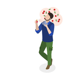 3D Isometric Flat Vector Illustration of Perfumes, Get Rid Of Bad Smell. Item 1