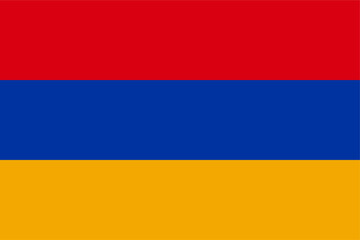The official flag of Armenia with a rectangular shape. Editable and scalable vector graphic illustration isolated on white background eps file.