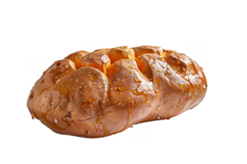 caramel with donut a and separated from white and transparent background
