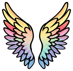 Fototapeta premium PNG Colorful angel wings illustration