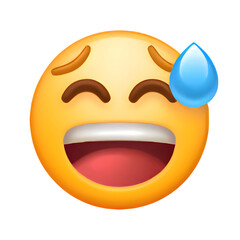 Fototapeta premium Grinning Face with Sweat