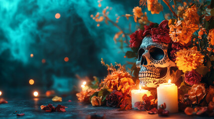 Vibrant Day of the Dead Celebration Background