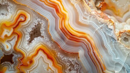 Close-up image of banding pattern in Mexican Crazy Lace agate