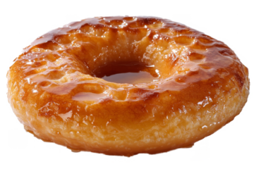donut glazed separated from white and transparent background