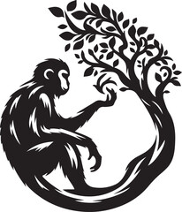 monkey vector silhouette illustration.eps