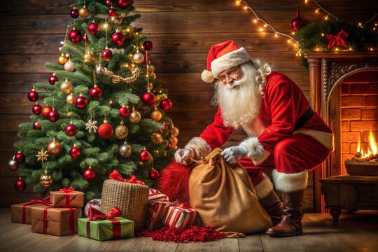 santa claus with gifts