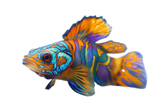 figurin fish a separated from white and transparent background