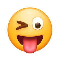 Fototapeta premium Winking Face with Tongue