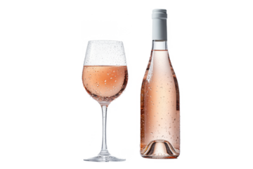 glass of a wine bottle separated from white and transparent background