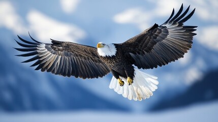 Obraz premium Majestic Bald Eagle in Flight