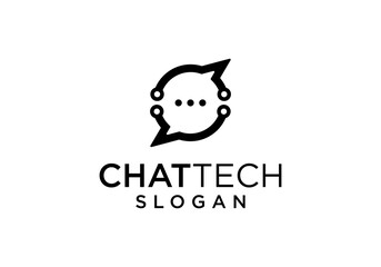 technology online chat logo vector.