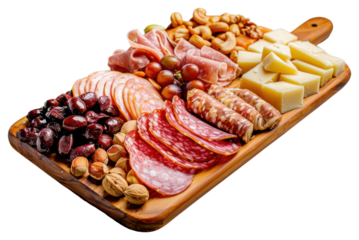 PNG Gourmet charcuterie board with variety