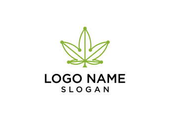 Modern cannabis technology logo vector design