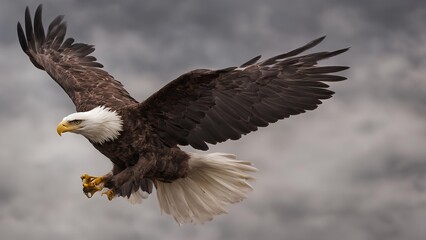 Fototapeta premium Eagle in Flight Wallpaper: Stunning Stock Photography for Nature Enthusiasts and Wildlife Lovers