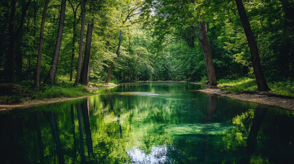 Obraz premium Lake in the forest