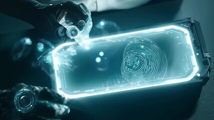 Witness cutting-edge fingerprint recognition technology being used during a cybersecurity analysis in a modern lab - Powered by Adobe