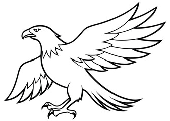 Fototapeta premium eagles Silhouette vector illustration 
