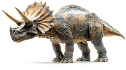 Fototapeta premium Full-Body Side Profile of a Triceratops