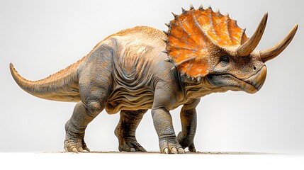 Fototapeta premium Full-Body Side Profile of a Triceratops
