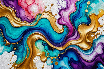 Oil painting . Alkohol ink  background .Abstract printable pattern for wall decorations. 