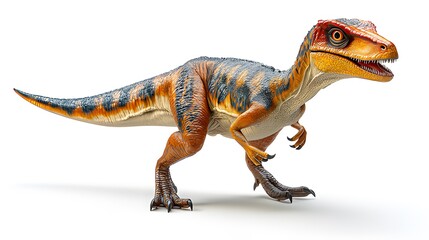 Fototapeta premium Full-Body Side Profile of a Velociraptor