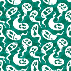 Halloween ghost seamless cartoon pattern for wrapping paper and fabrics