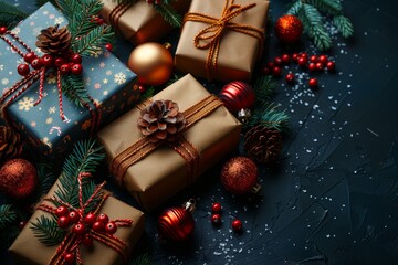 christmas tree and gifts