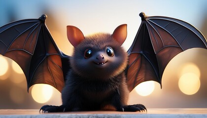 cute baby bat, AI generated