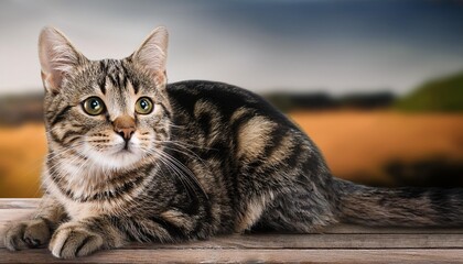 gray tabby cat pet, AI generated