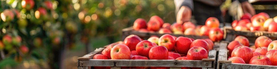 Fruit Grower Loading Apple Crates into Vehicle