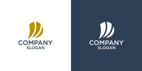 letter D monogram abstract logo design simple vector