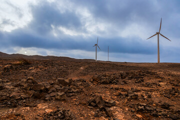 wind turbines in the desert