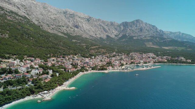 Reveal of Baska Voda Beaches, Croatia, Adriatic Sea