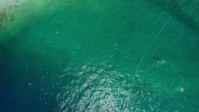 Birds Eye View of Croatian Beach, Baska Voda, Croatia (Ikovac Beach) 