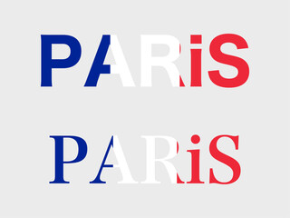 PARiSトリコロール文字素材セットD