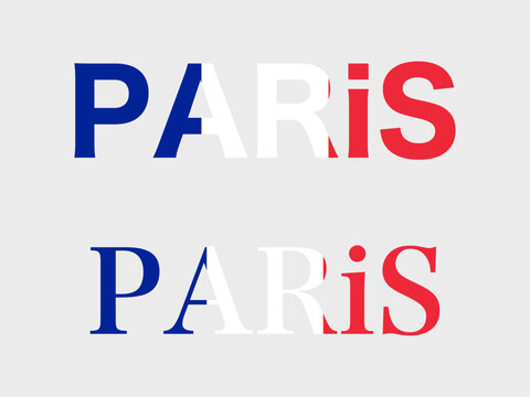 PARiSトリコロール文字素材セットD