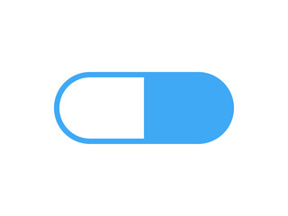 シンプル薬アイコン（カプセル剤）：青線