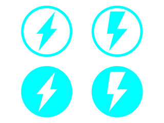 シンプル雷丸マークセット：青